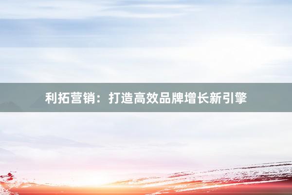 利拓营销：打造高效品牌增长新引擎